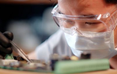 Close-up of male scientist