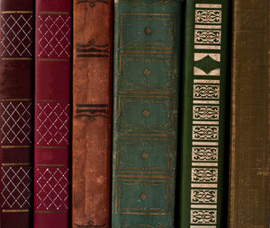 Full frame shot of old books