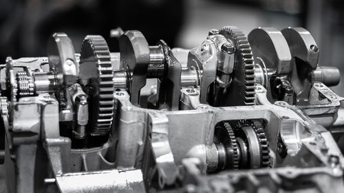 Close-up of machine part in factory
