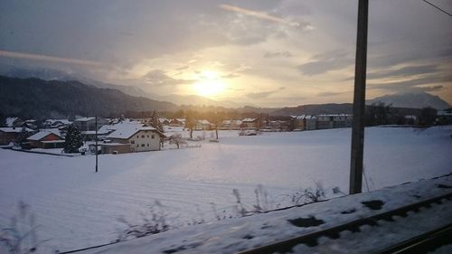 Scenic view of snow covered landscape