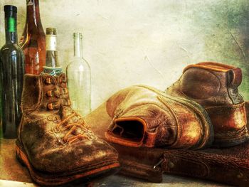 Close-up of abandoned objects