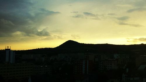 View of cityscape at sunset