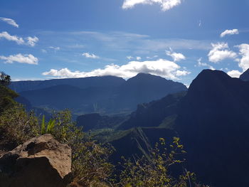 Scenic view of mountains against sky