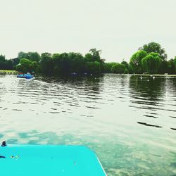 Scenic view of river against clear sky