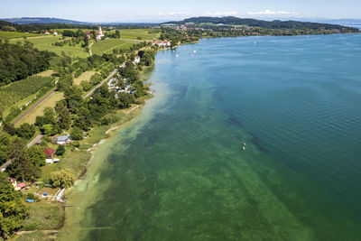 High angle view of beach