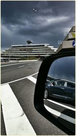 Road passing through city