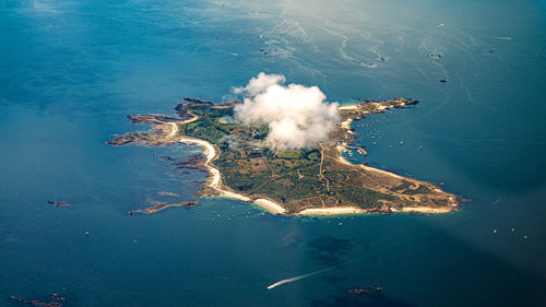 High angle view of sea