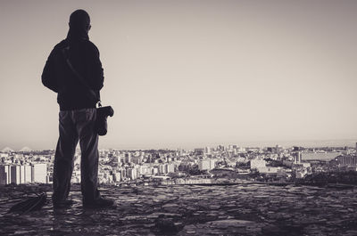 Woman standing in city