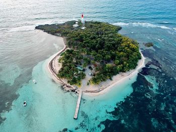 High angle view of island in sea