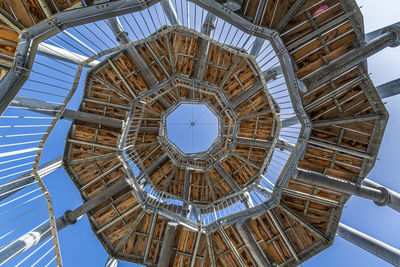 Low angle view of a spiral staircase