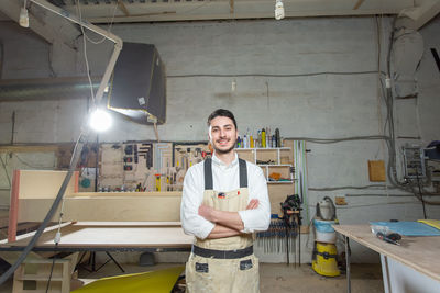 Portrait of happy man working