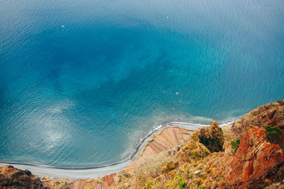 High angle view of beach