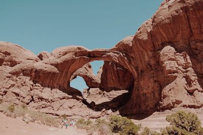 Rock formations against clear sky