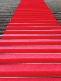 Red carpet leading up the stairs