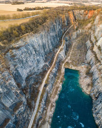 High angle view of dam