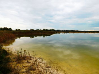 Reflection of clouds in lake