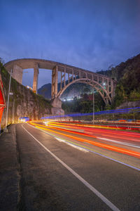 Light trails under kelok 9 bridge