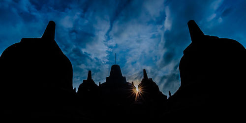 Low angle view of silhouette sky at night