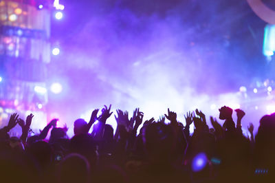 People at illuminated music concert