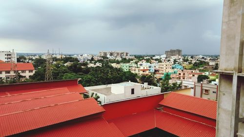 View of town against sky