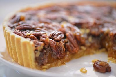 Close-up of dessert in plate on table