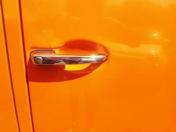 Close-up of orange door