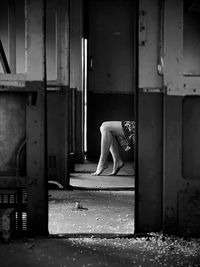 Low section of women in abandoned building