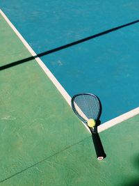 High angle view of ball and umbrella