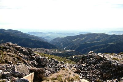 Scenic view of mountains against sky