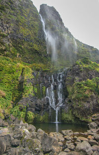 Scenic view of waterfall