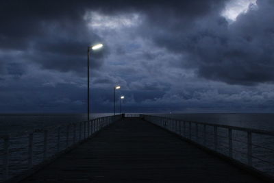 Scenic view of sea against dramatic sky