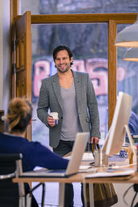 Two office workers in office, gothenburg, sweden