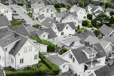 High angle view of houses