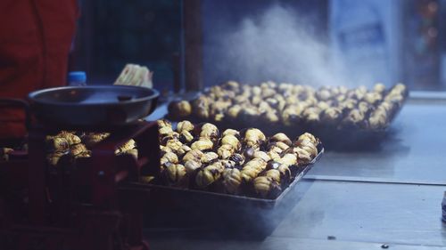 Close-up of food on table