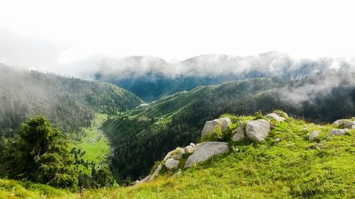 Scenic view of mountains against sky