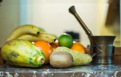 Close-up of fruits on table