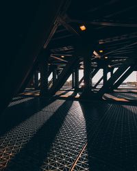 Illuminated railway bridge