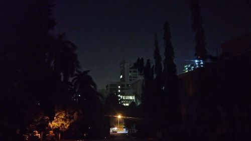 View of illuminated city at night