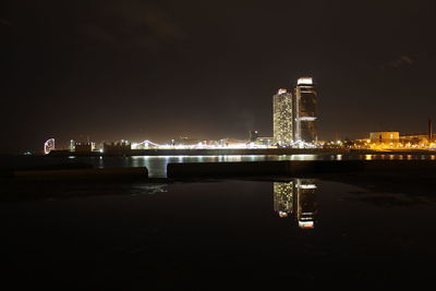 Illuminated city at night