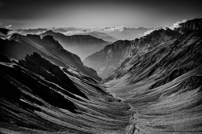 Scenic view of mountains against sky