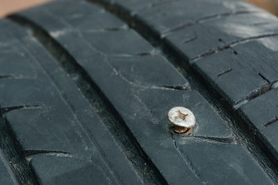 Head metal screws nails embroidered in tires