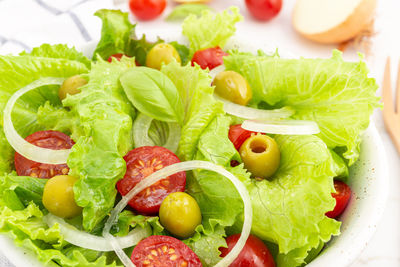 Close-up of fruits in plate