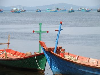 Boats in harbor