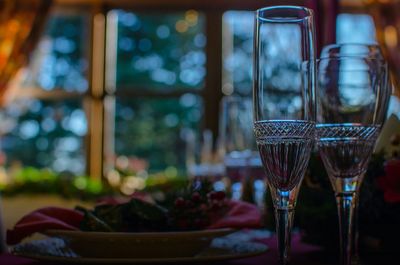 Close-up of flower on glass