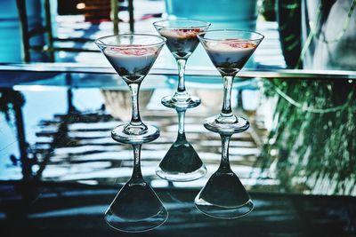 Close-up of wine glass on table