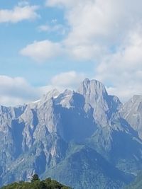 Scenic view of snow mountains against sky