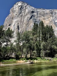 Scenic view of rocks and trees on rock formation