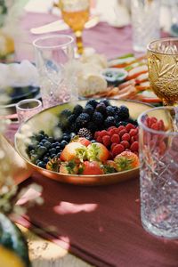 Bowl of fruit for a picnic brunch