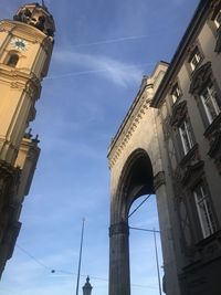 Low angle view of historic building against sky