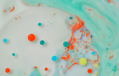 Full frame shot of colorful liquid